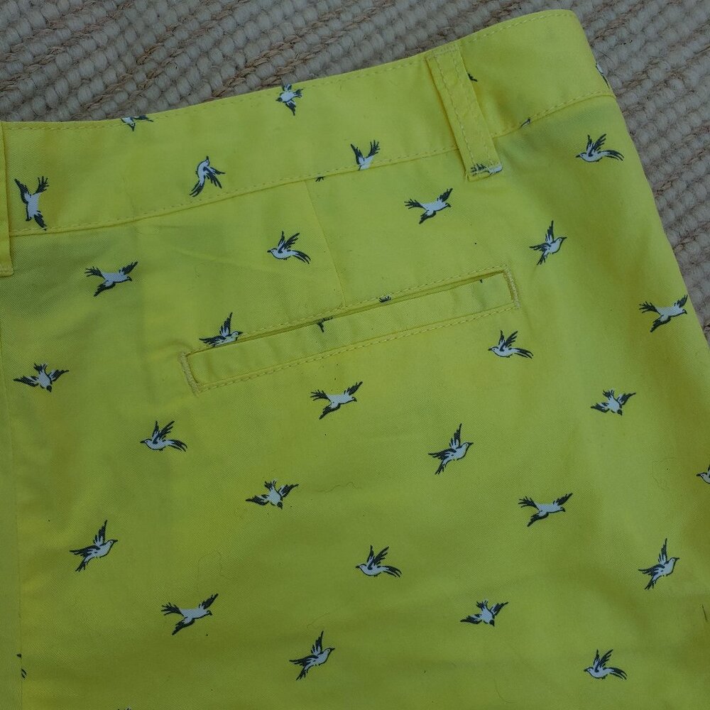 Merona yellow 'flying bird' cotton shorts - size 12 - Picture 5 of 7